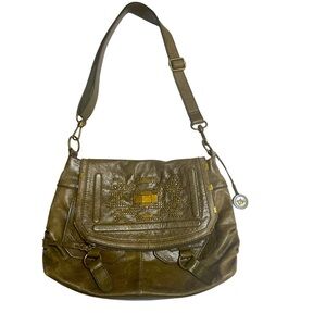 The Sak Distressed Studded Olive Green Leather Bag